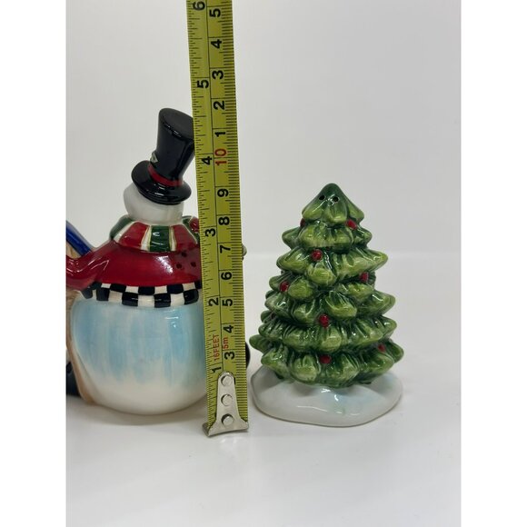 VTG Fitz & Floyd "Sullivan the Snowman" Salt & Pepper Shaker Set Christmas 4.5" - Picture 6 of 6